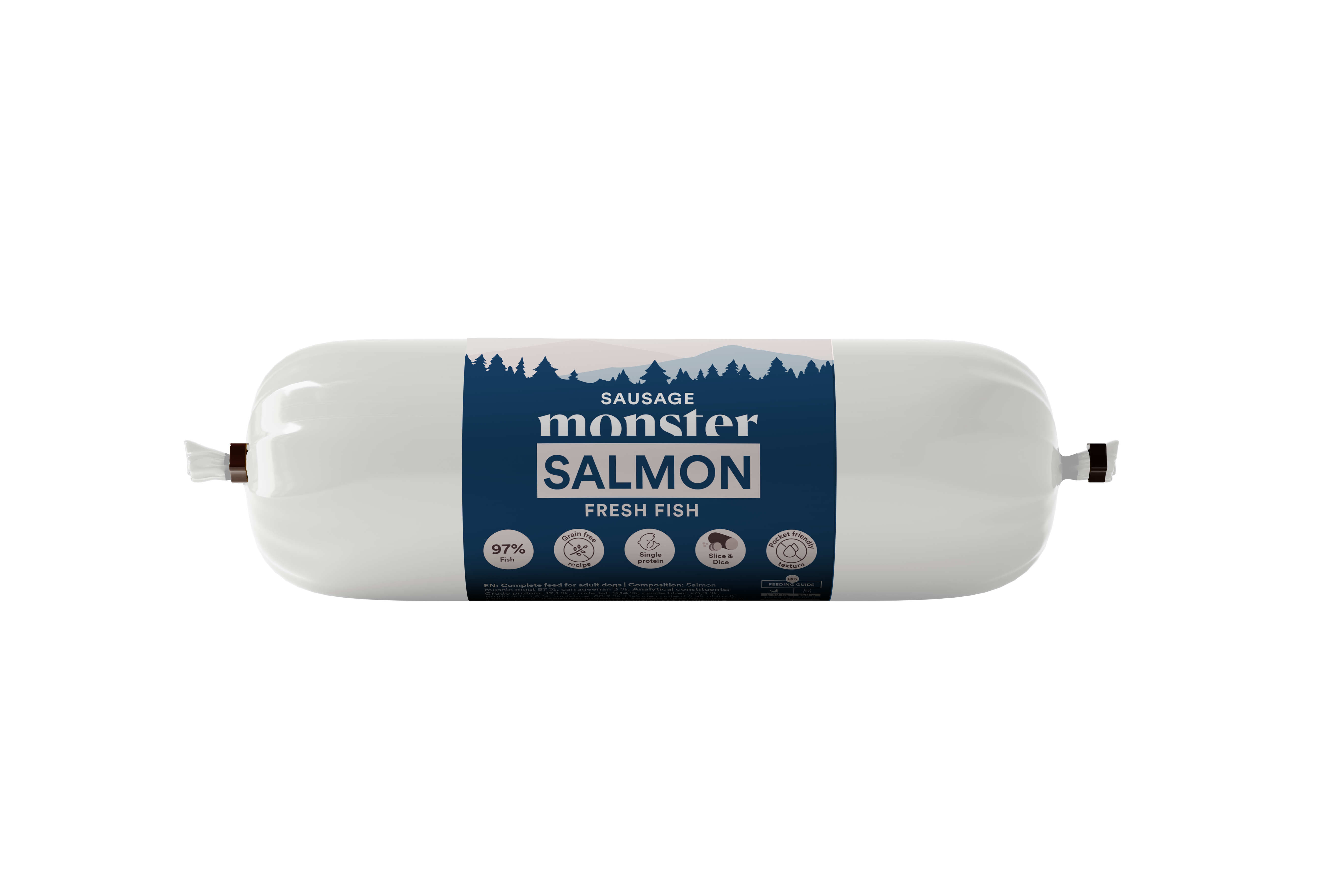 Monster Dog Sausage Salmon 400 g (12 pcs)