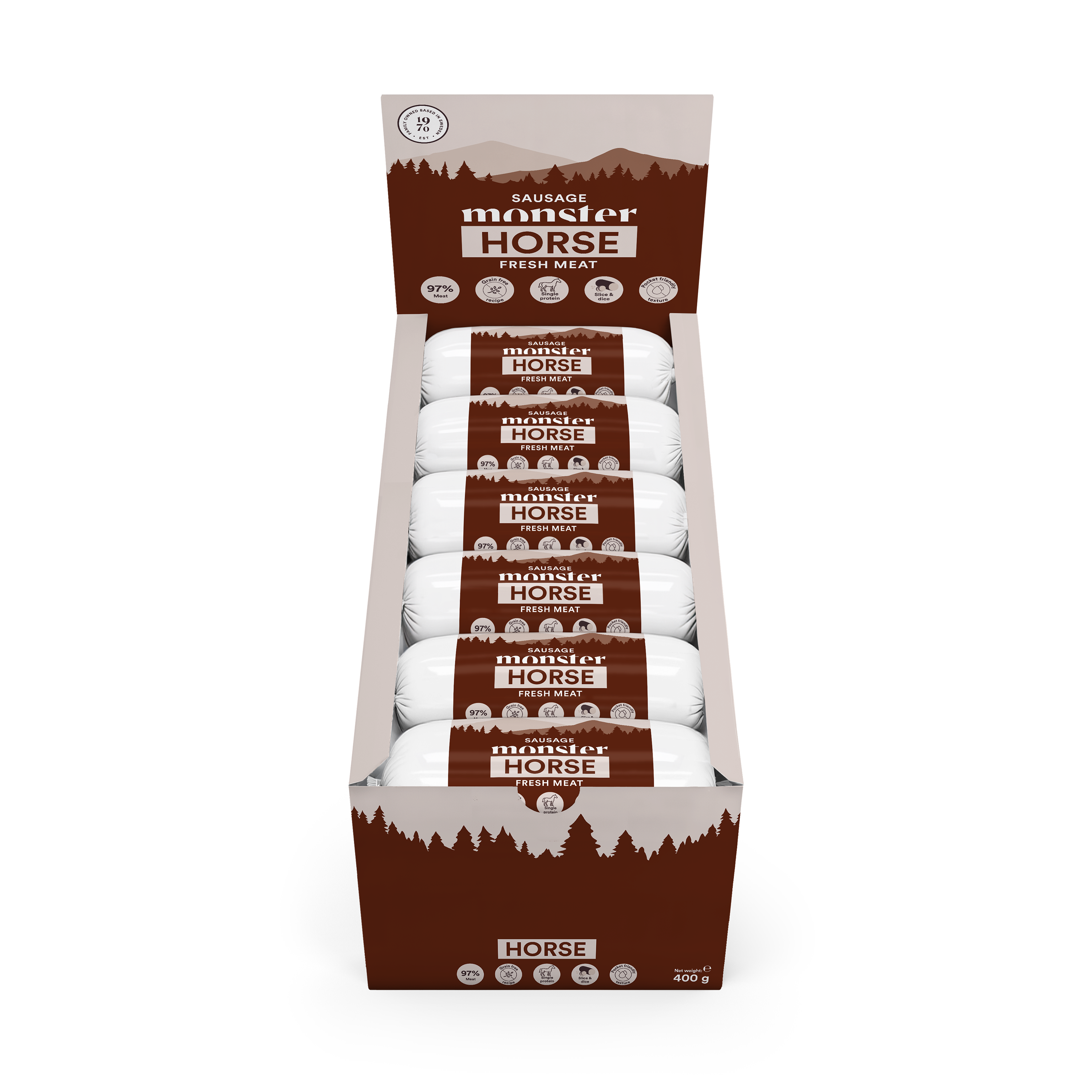 Monster Dog Sausage Horse 400 g (12 pcs)