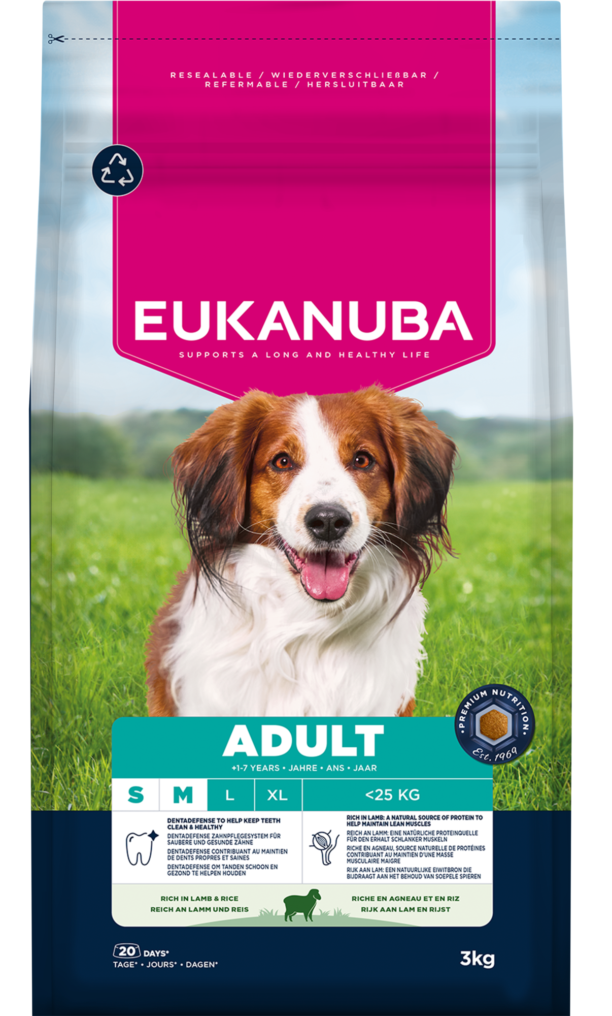 Euk Dog Ad S/M Lamb & Rice 3 kg