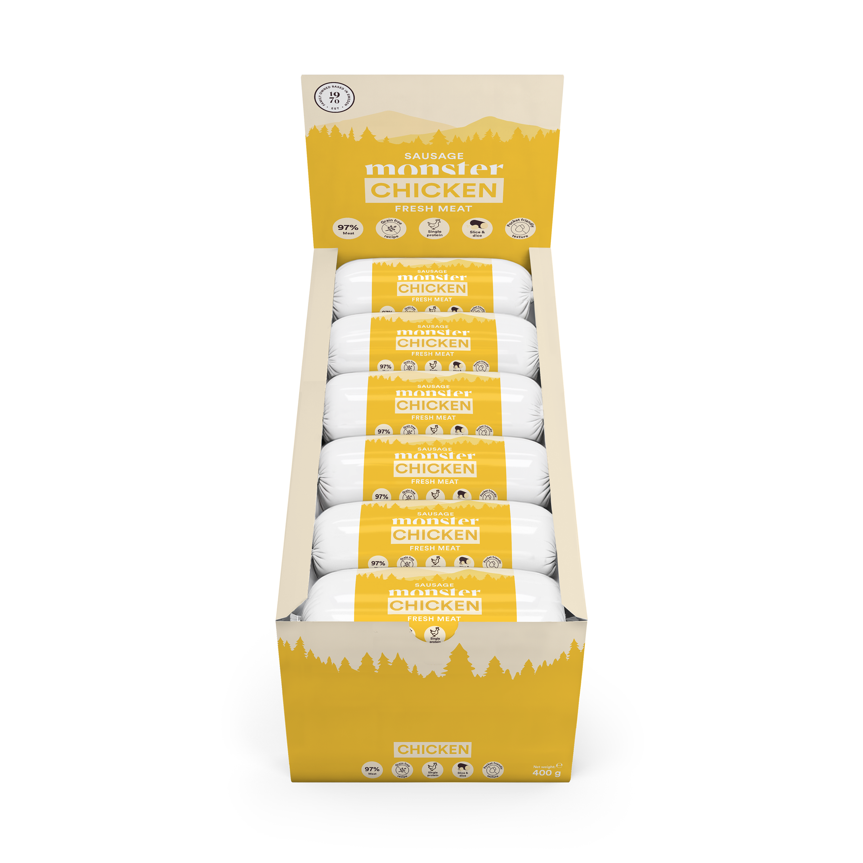 Monster Dog Sausage Chicken 400 g (12 pcs)