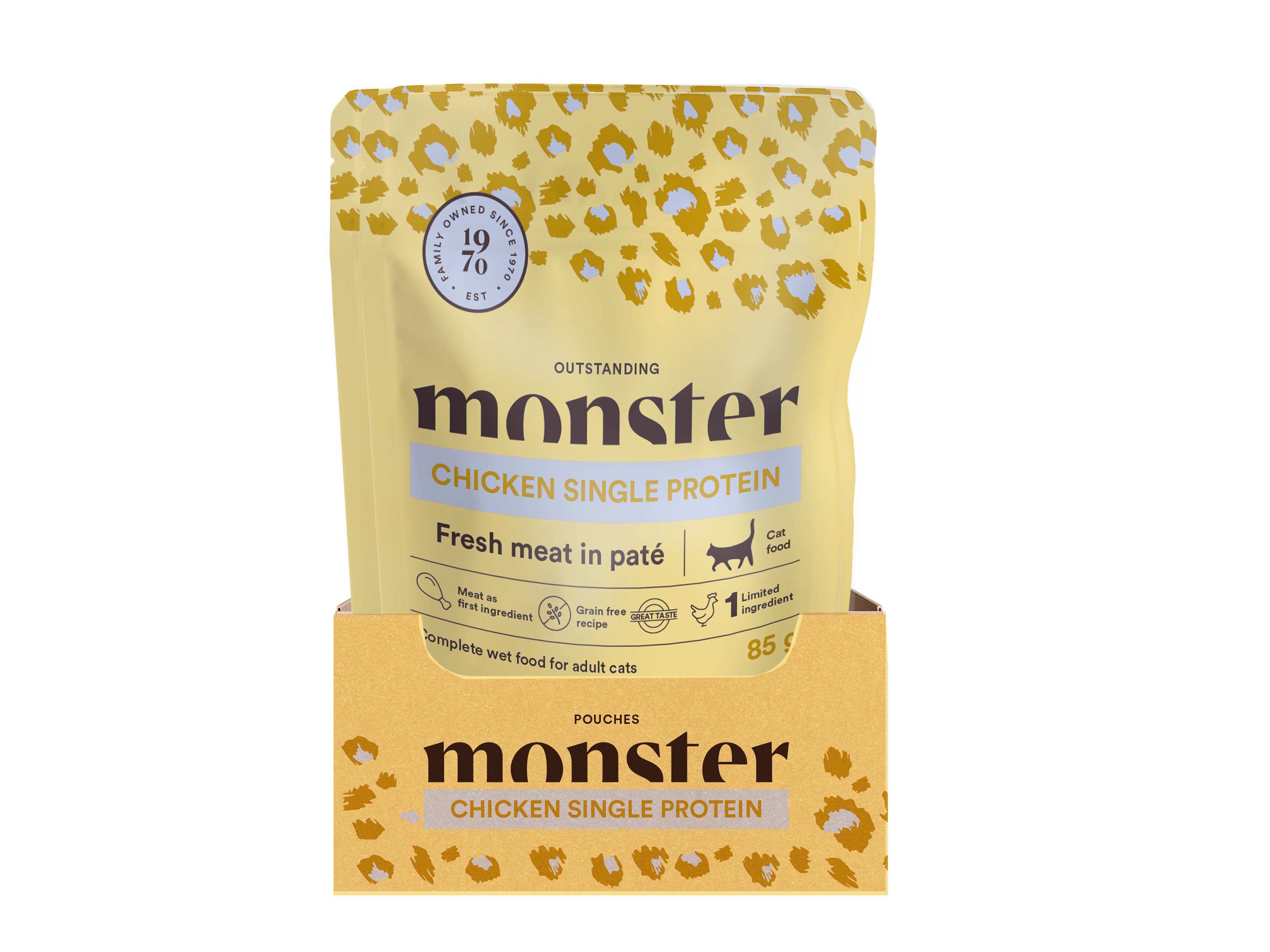 Monster Cat Pouches Adult Chicken 85 g (16 pack)