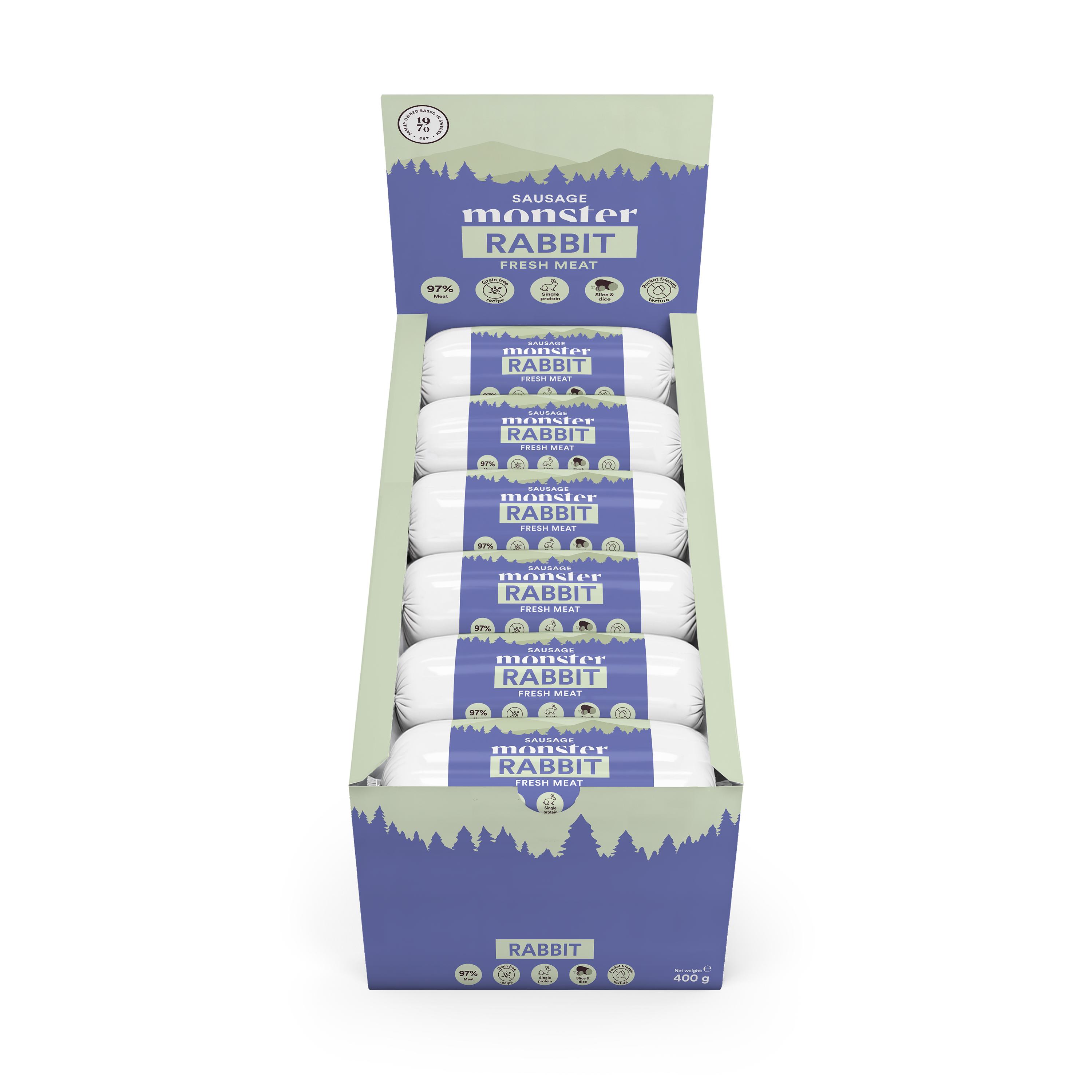 Monster Dog Sausage Rabbit 400 g (12 pcs)