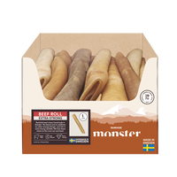 Monster Rawhide Extra Strong Beef Roll Large Bulk 20 pcs