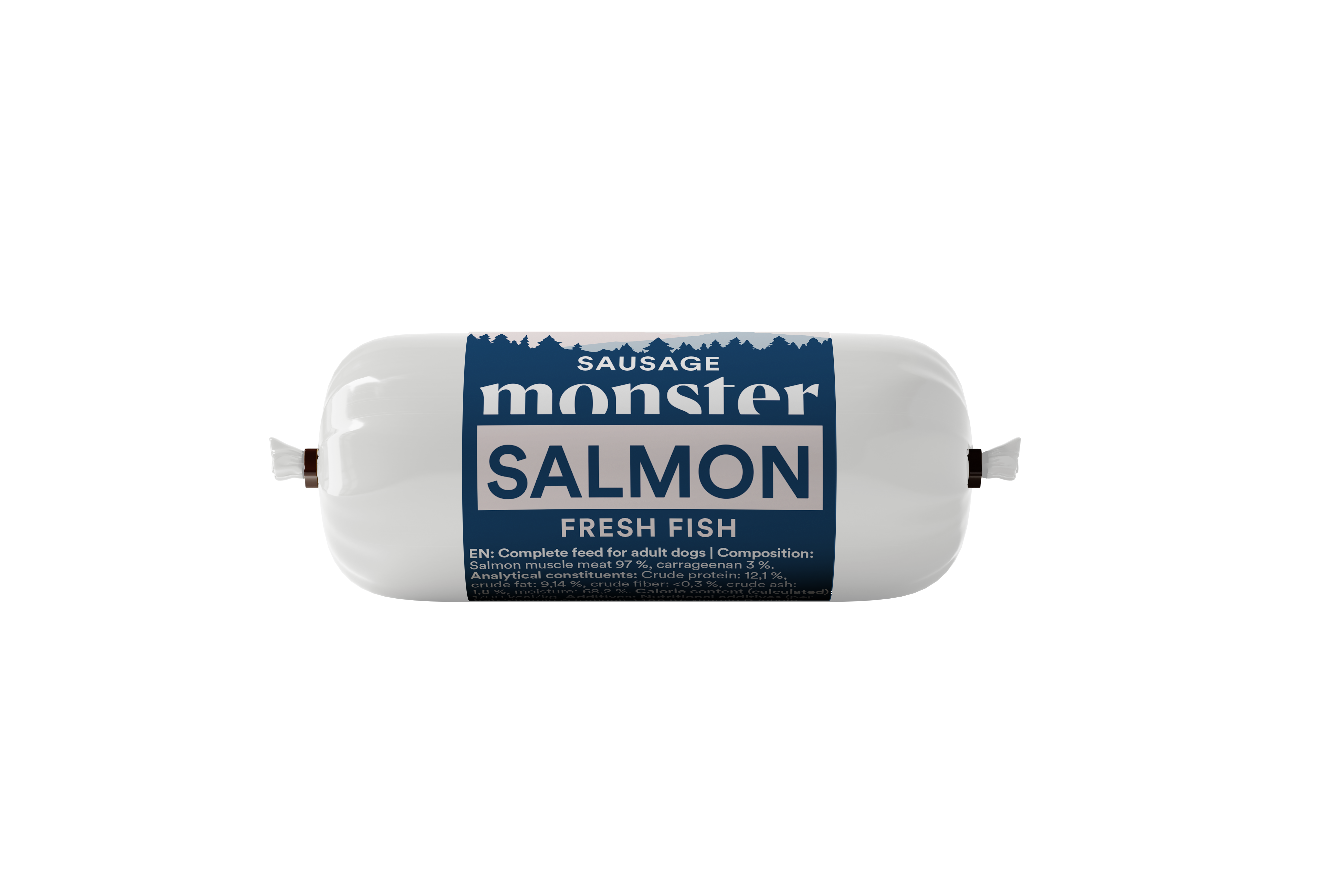 Monster Dog Sausage Salmon 80 g (28 pcs)