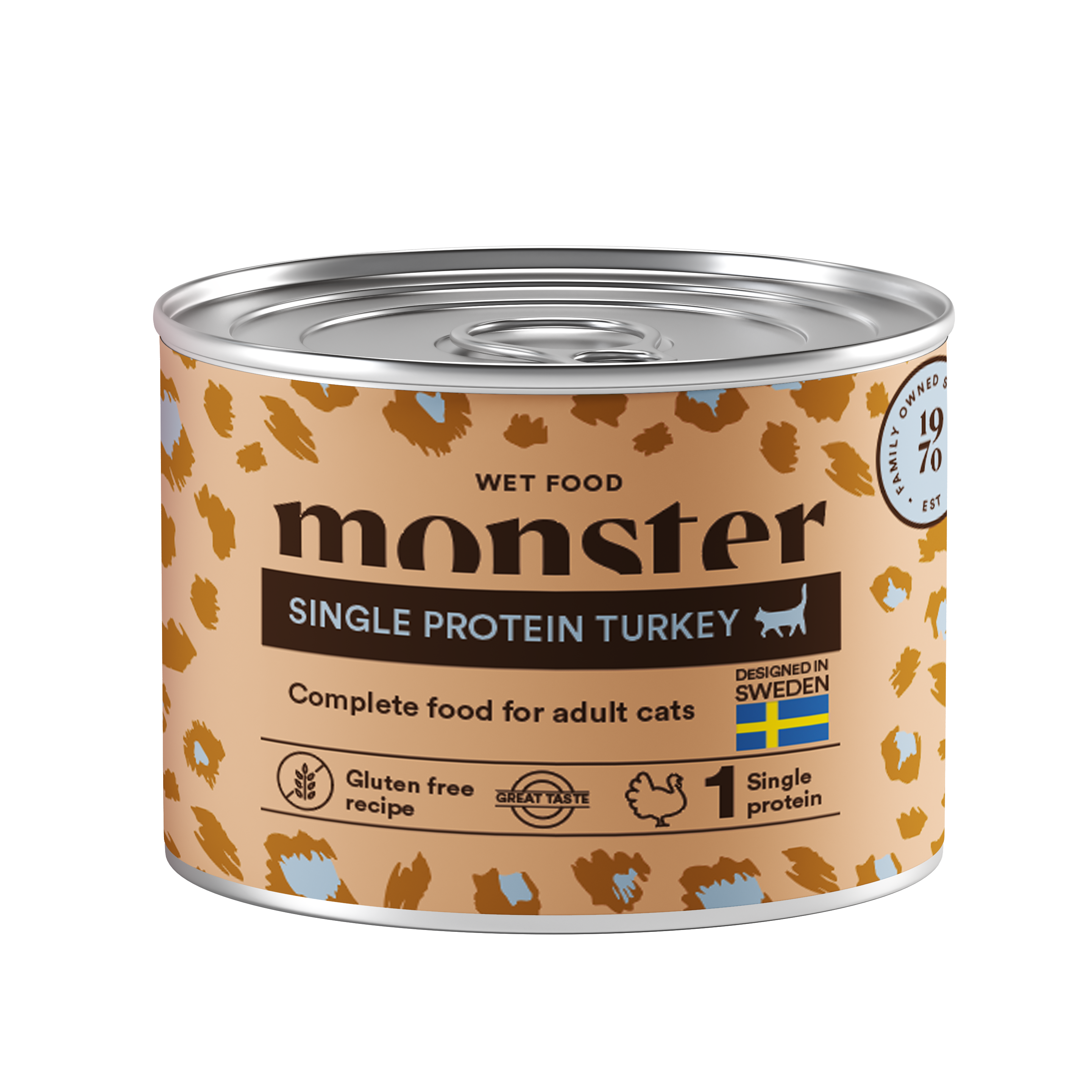 Monster Cat Adult Single Turkey Can 200 g (6/tray)
