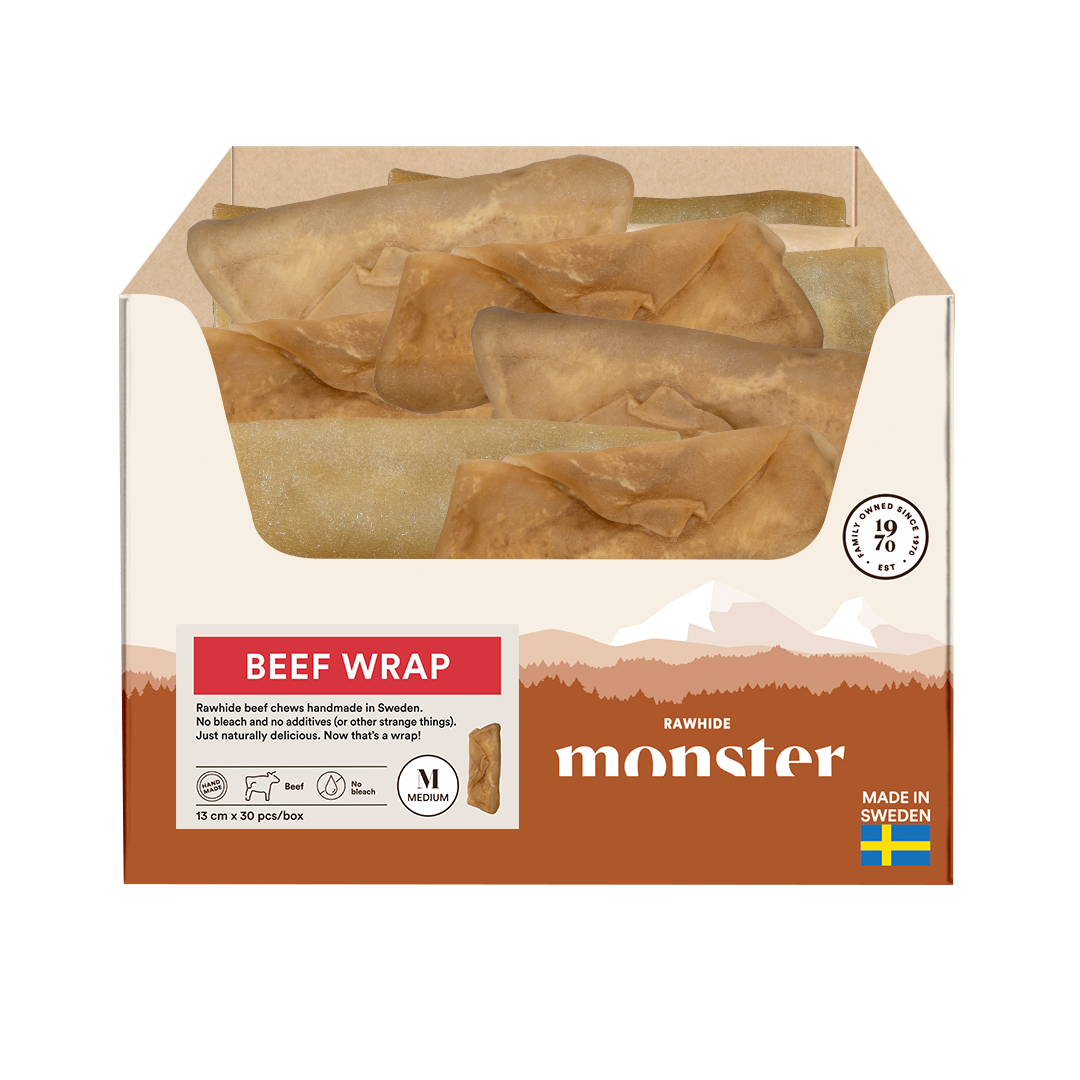 Monster Raw Beef Wrap Medium Bulk 30 pcs