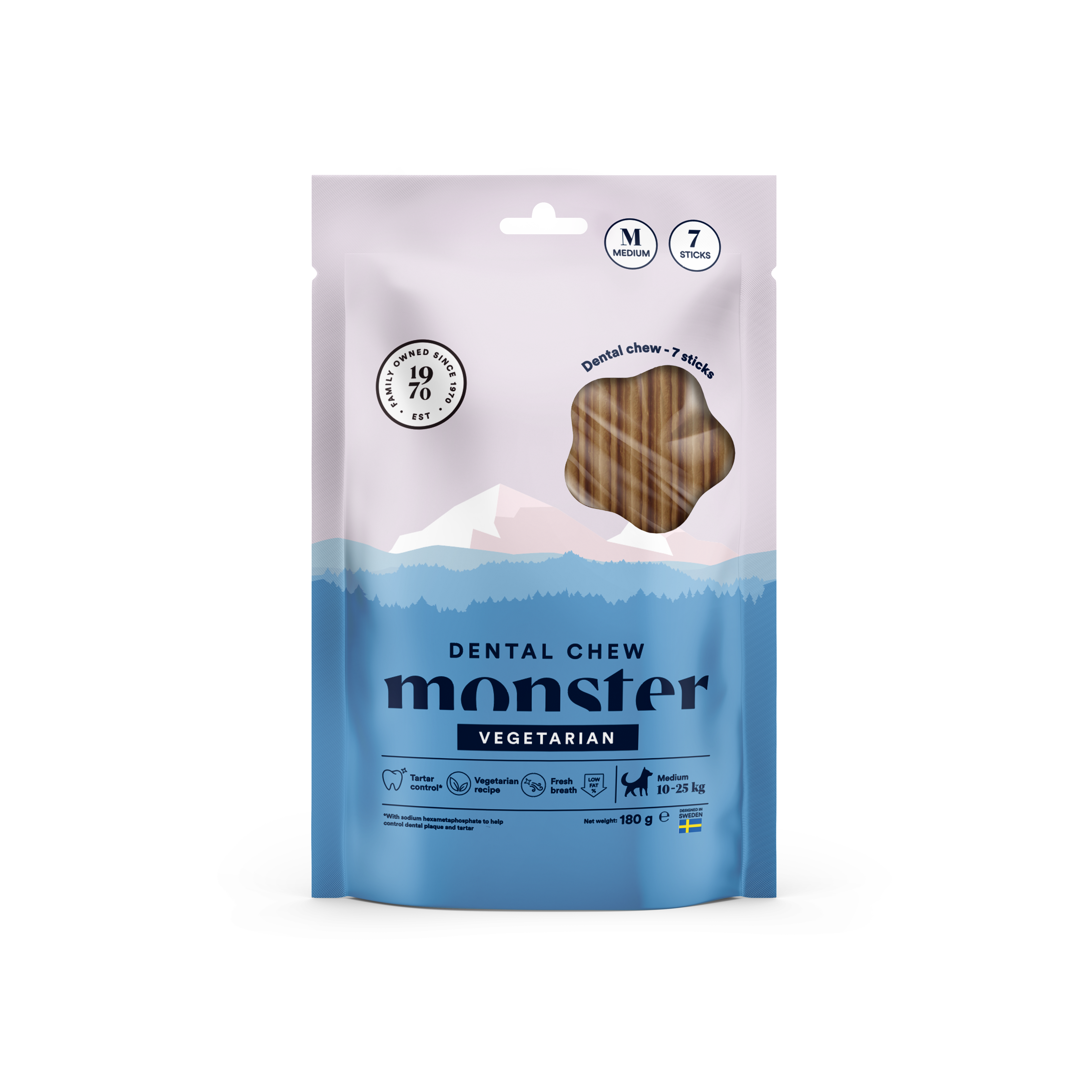 Monster Dog Dental Chew Veg. M Week (7 pcs) 180 g