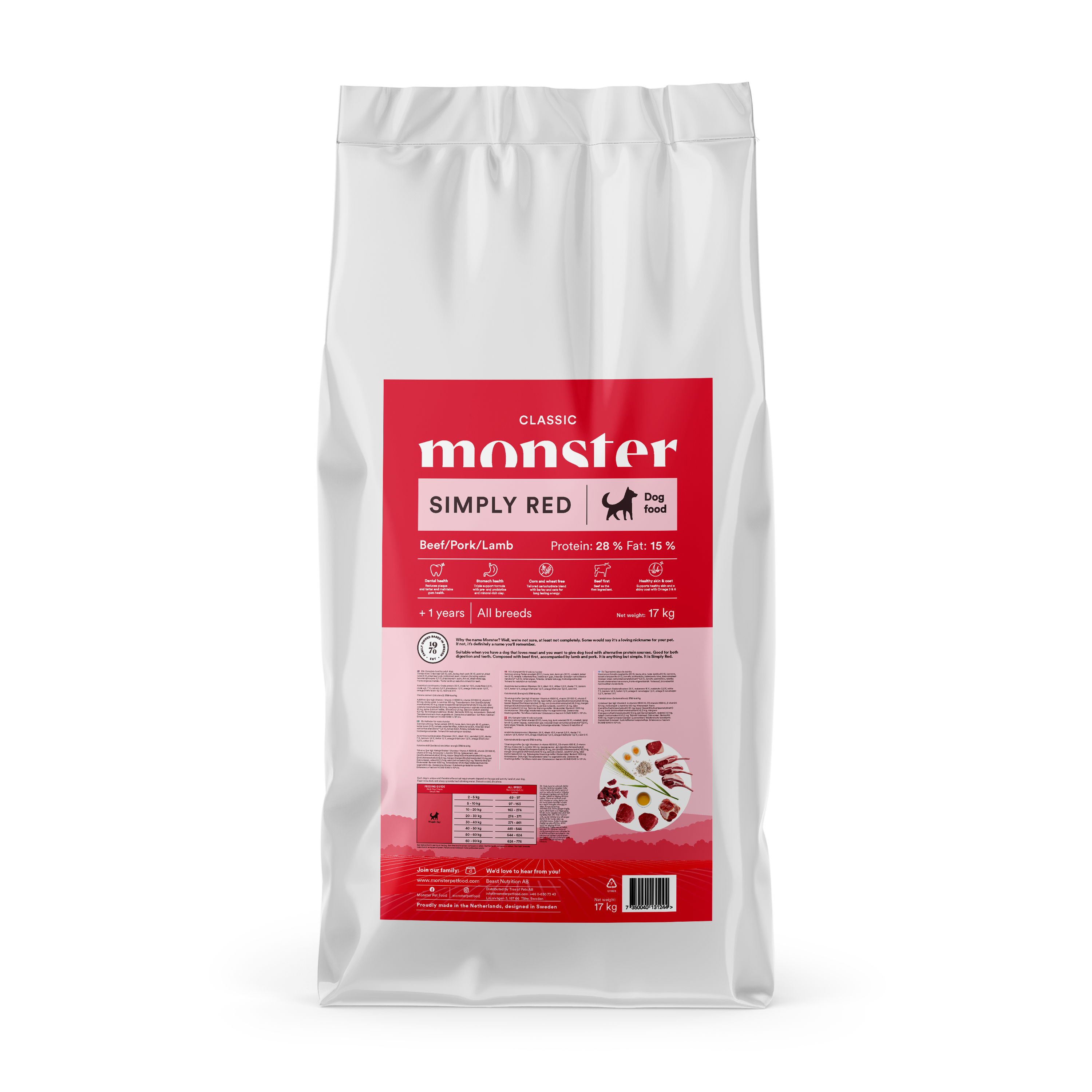 Monster Dog Classic Simply Red 17 kg