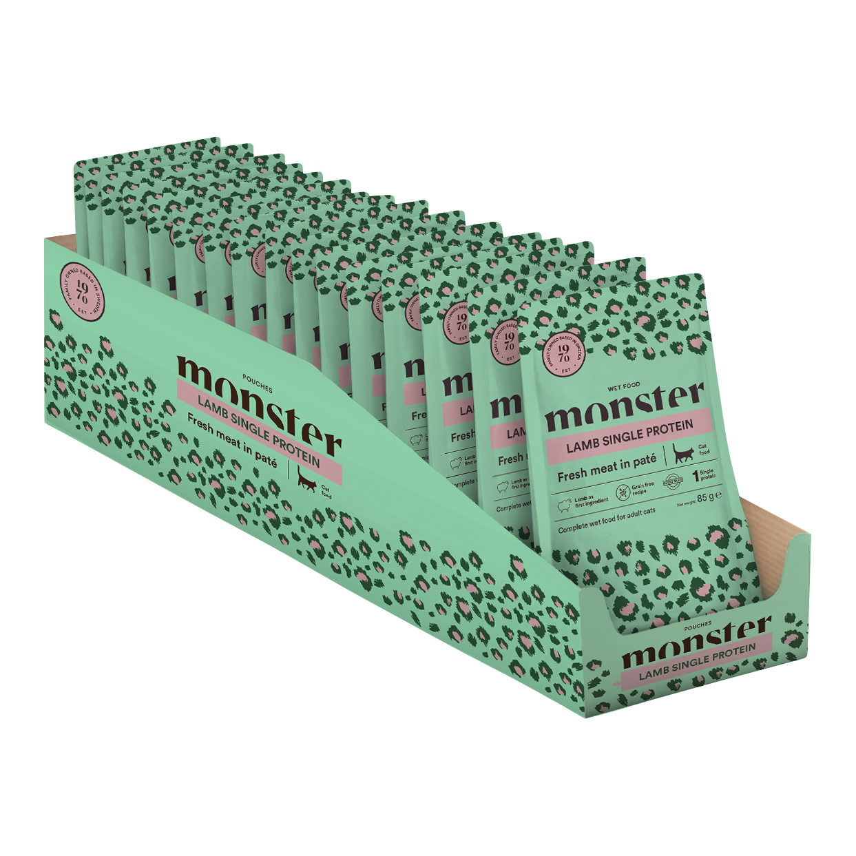 Monster Cat Pouches Adult Lamb 85 g (16 pack)