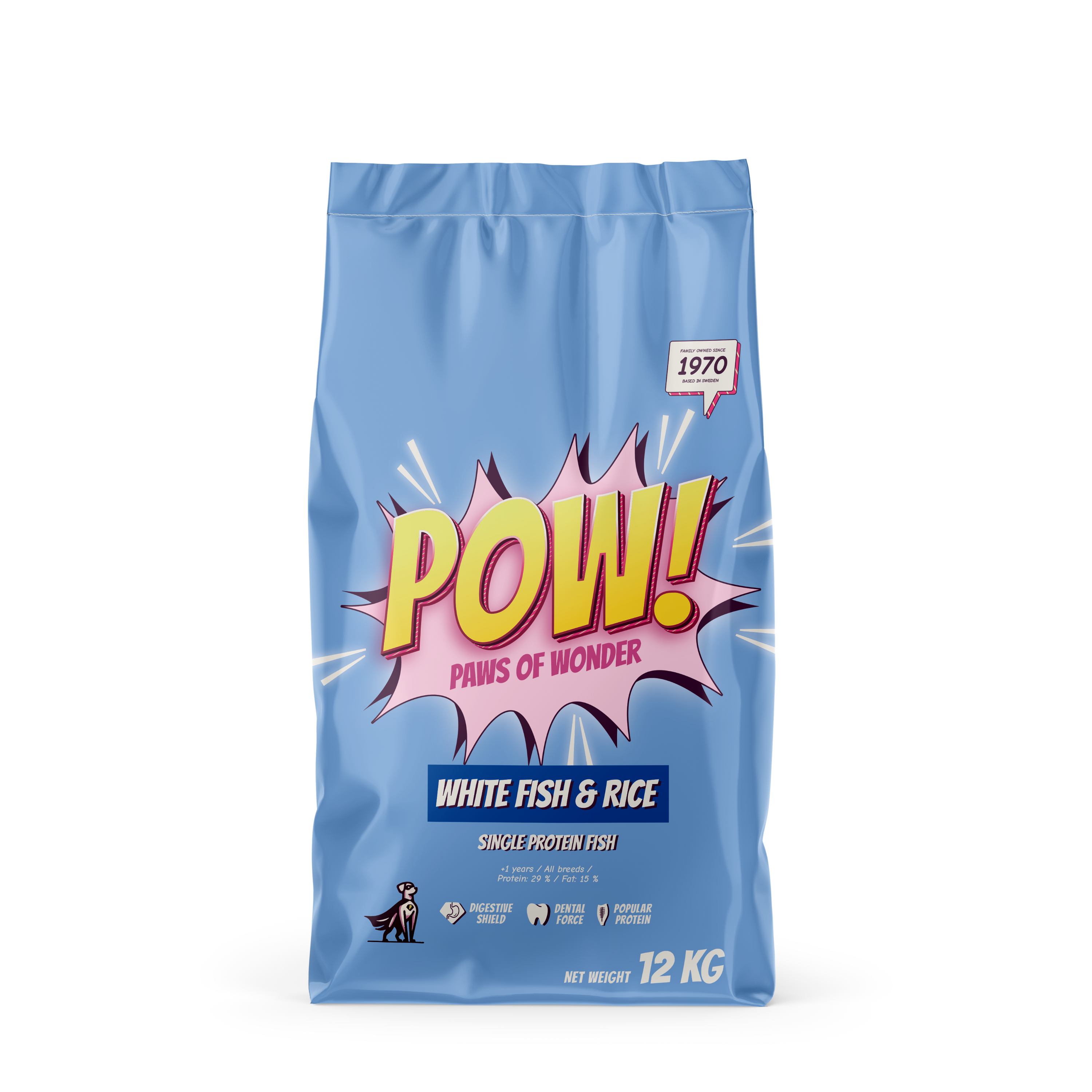 POW! Dog Adult White Fish 12 kg