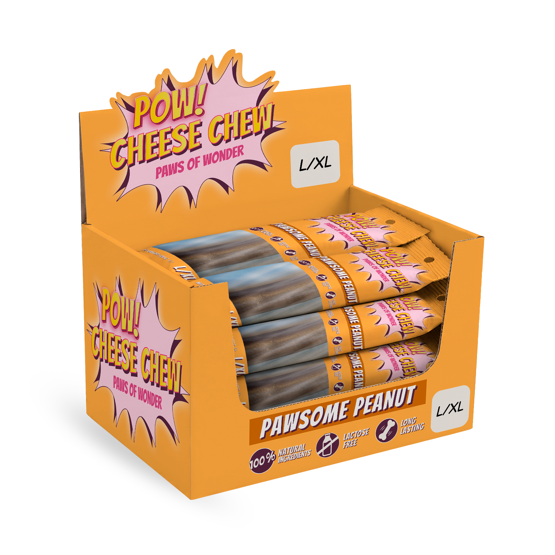 POW Cheese Chew Peanut Butter L/XL (10 pcs)