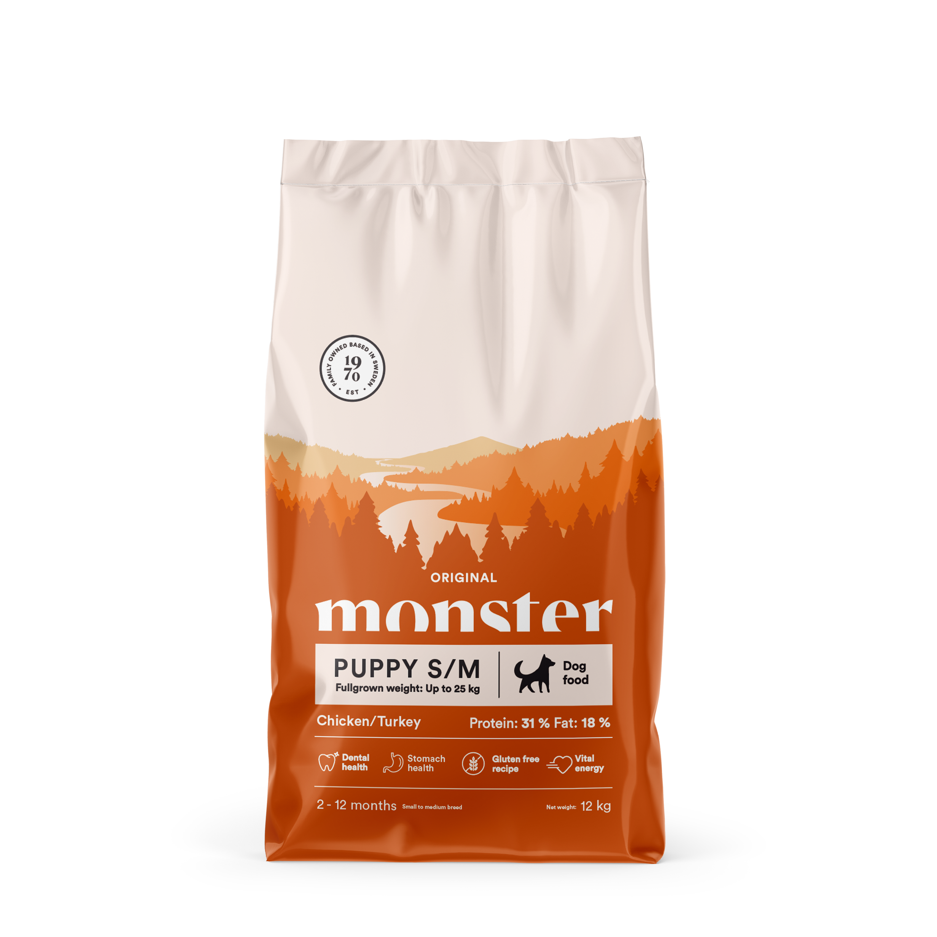 Monster Dog Orig. Puppy S/M Chick/Turkey 12 kg