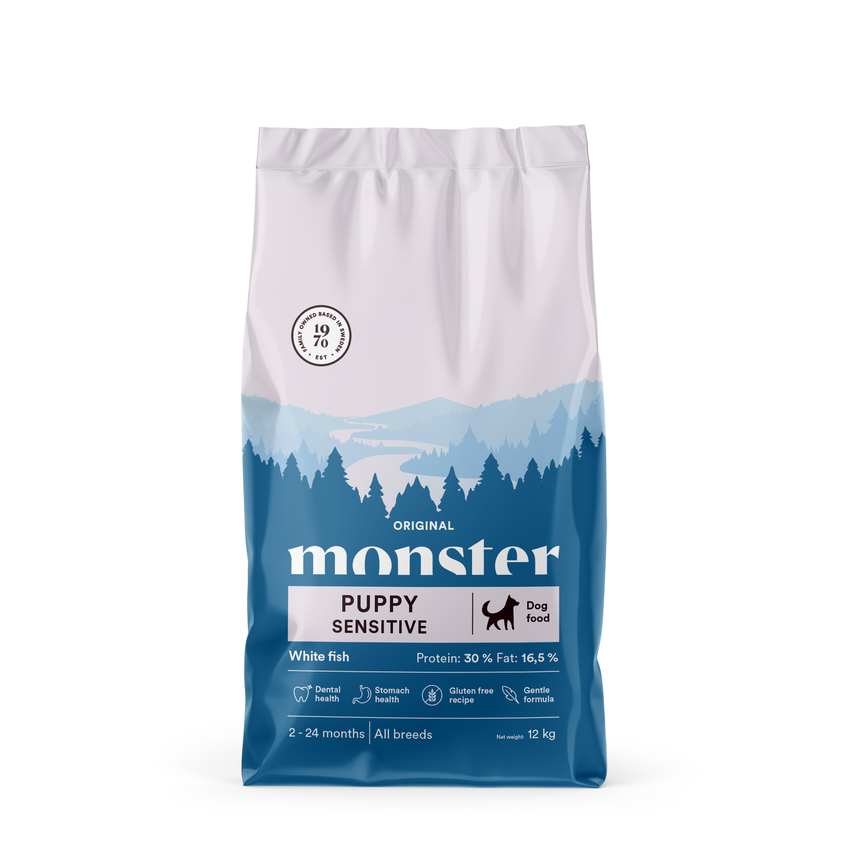 Monster Dog Orig. Puppy Sens. White Fish 12 kg