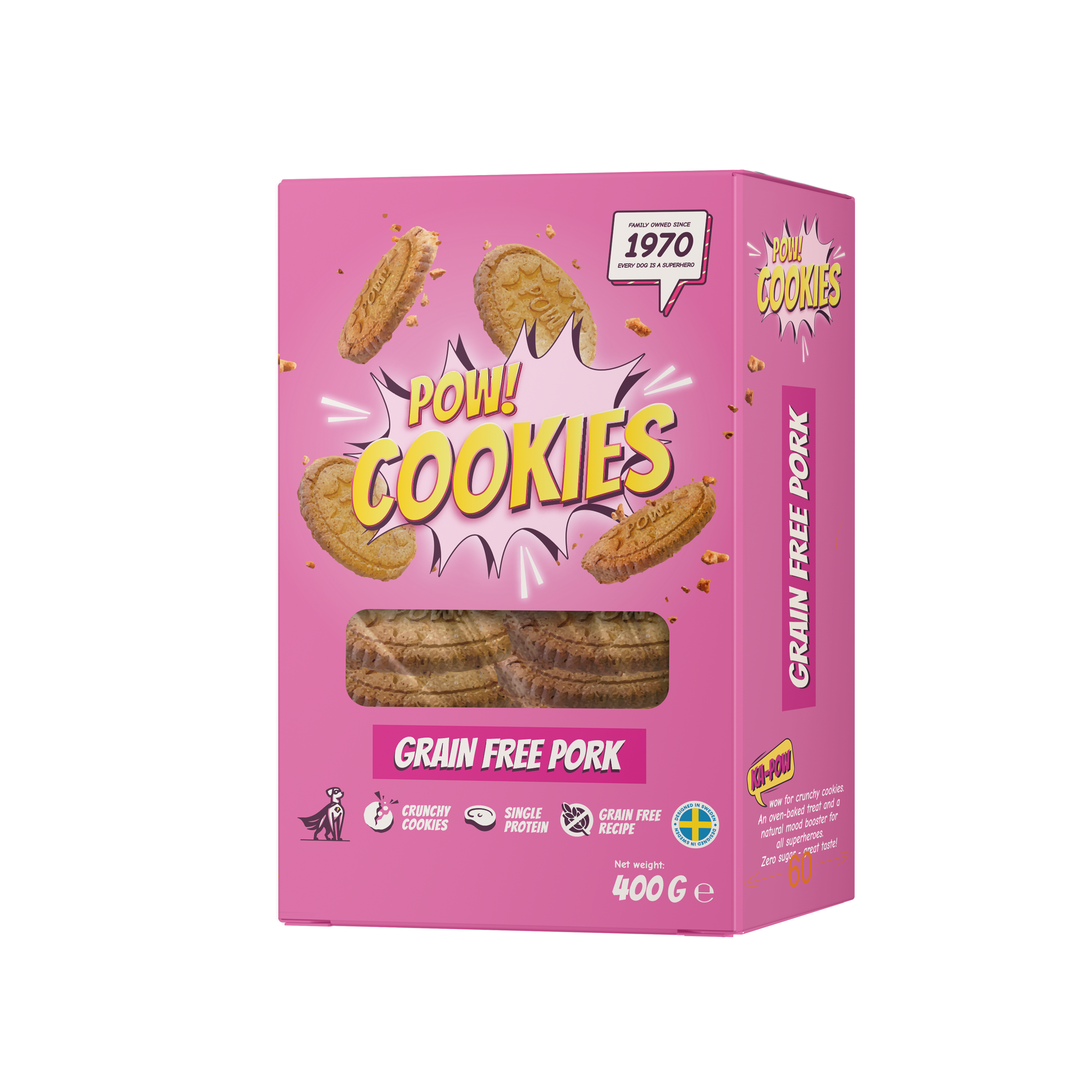 POW Dog Cookie Grain free Pork 400 g