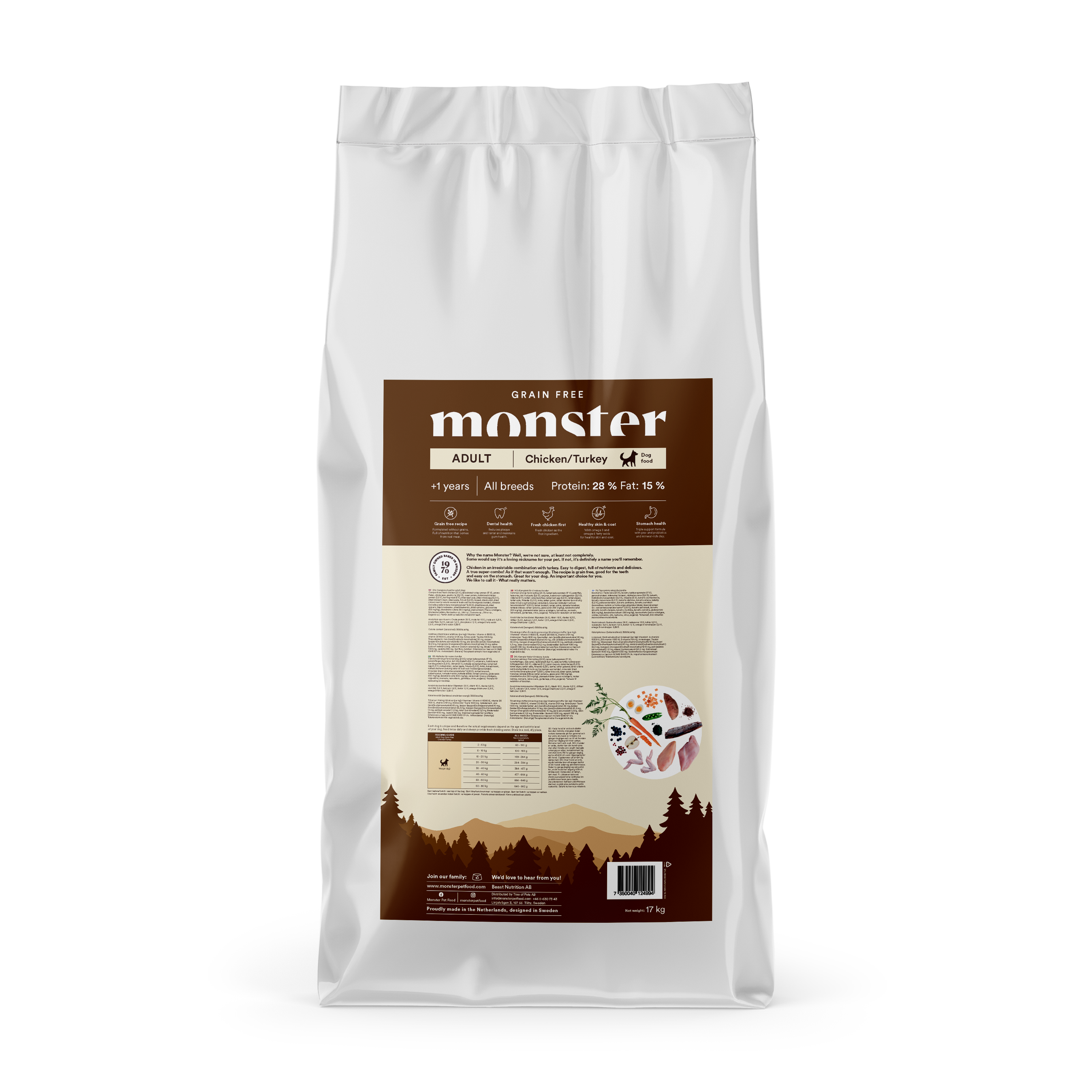 Monster Dog GF Adult Chick/Turkey 17 kg