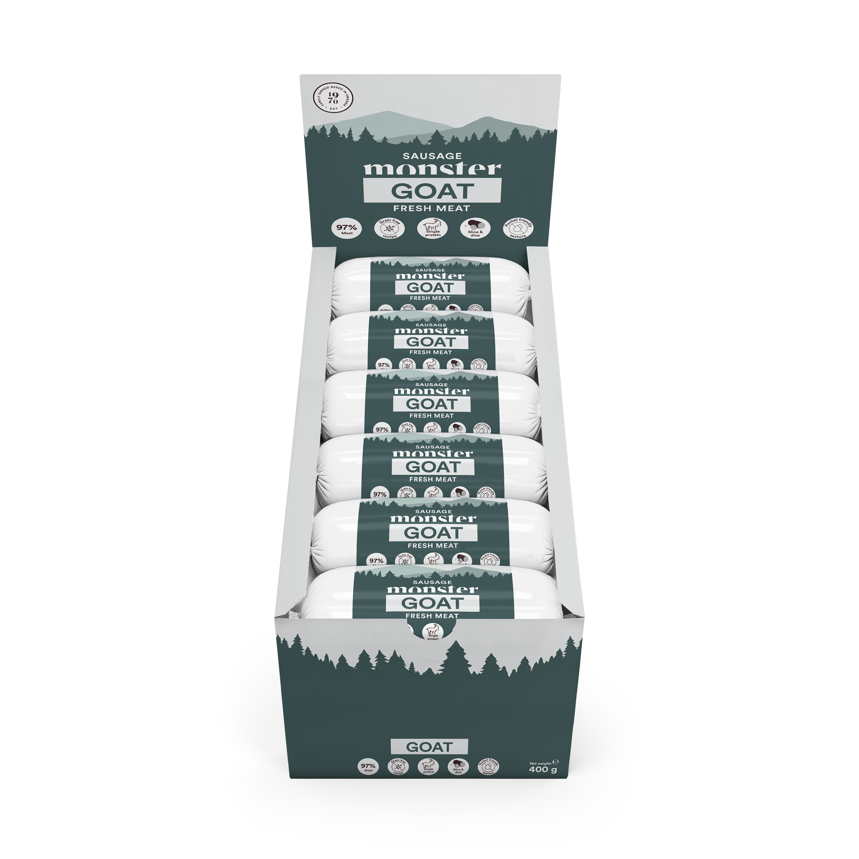 Monster Dog Sausage Goat 400 g (12 pcs)