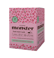 Monster Cat Pouches Kitten Ch/Turk 85 g (8 pack)