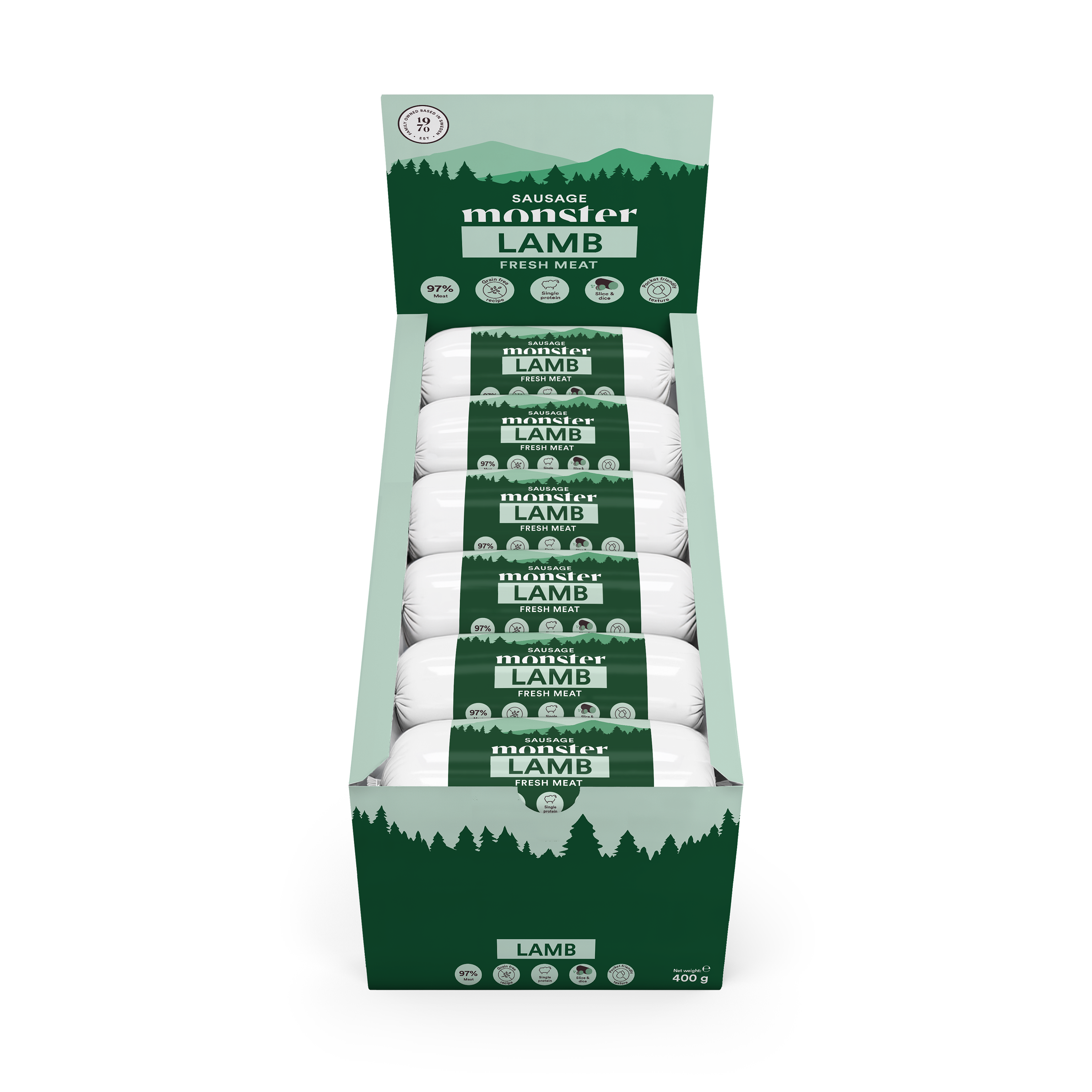 Monster Dog Sausage Lamb 400 g (12 pcs)