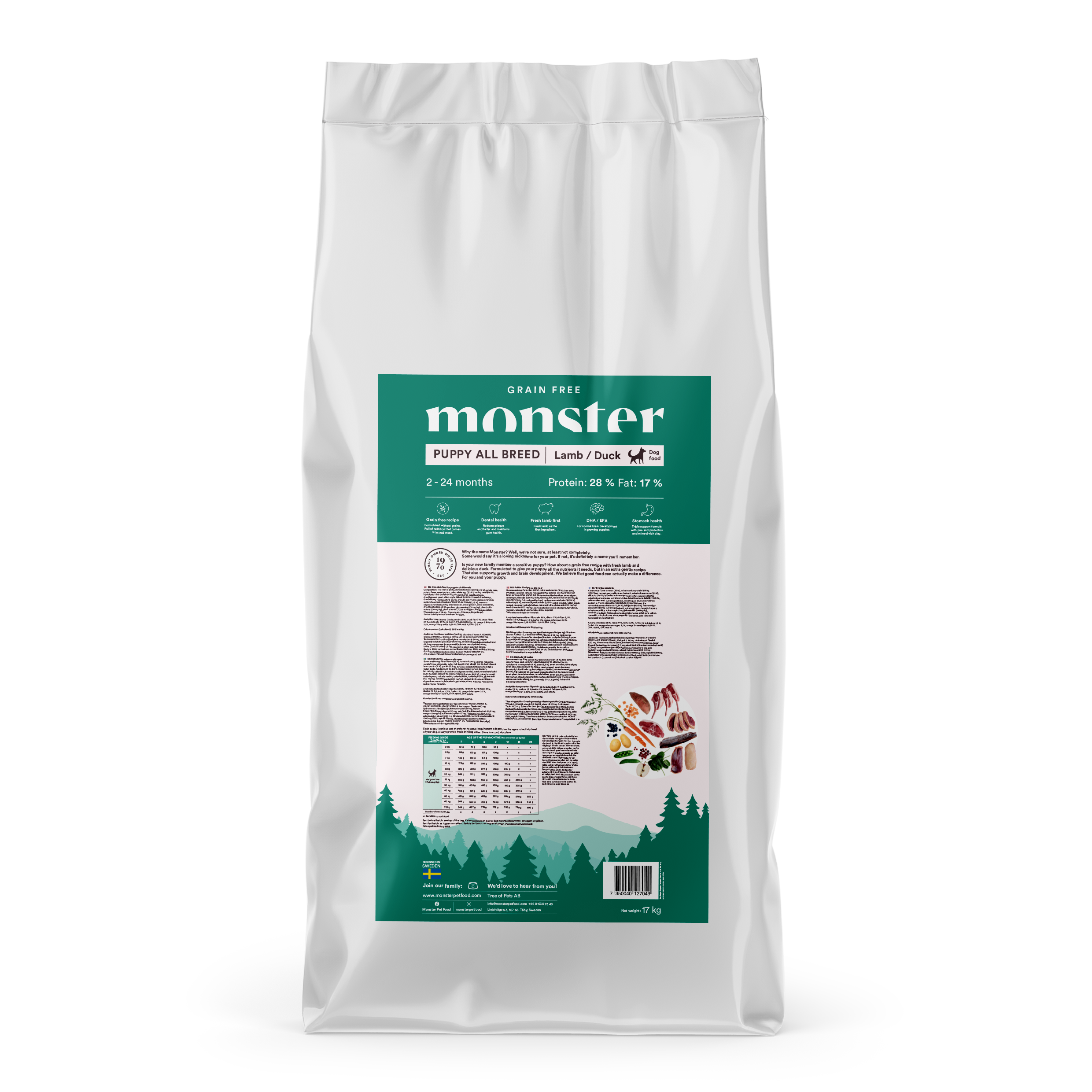 Monster Dog GF Puppy All Breed Lamb/Duck 17 kg