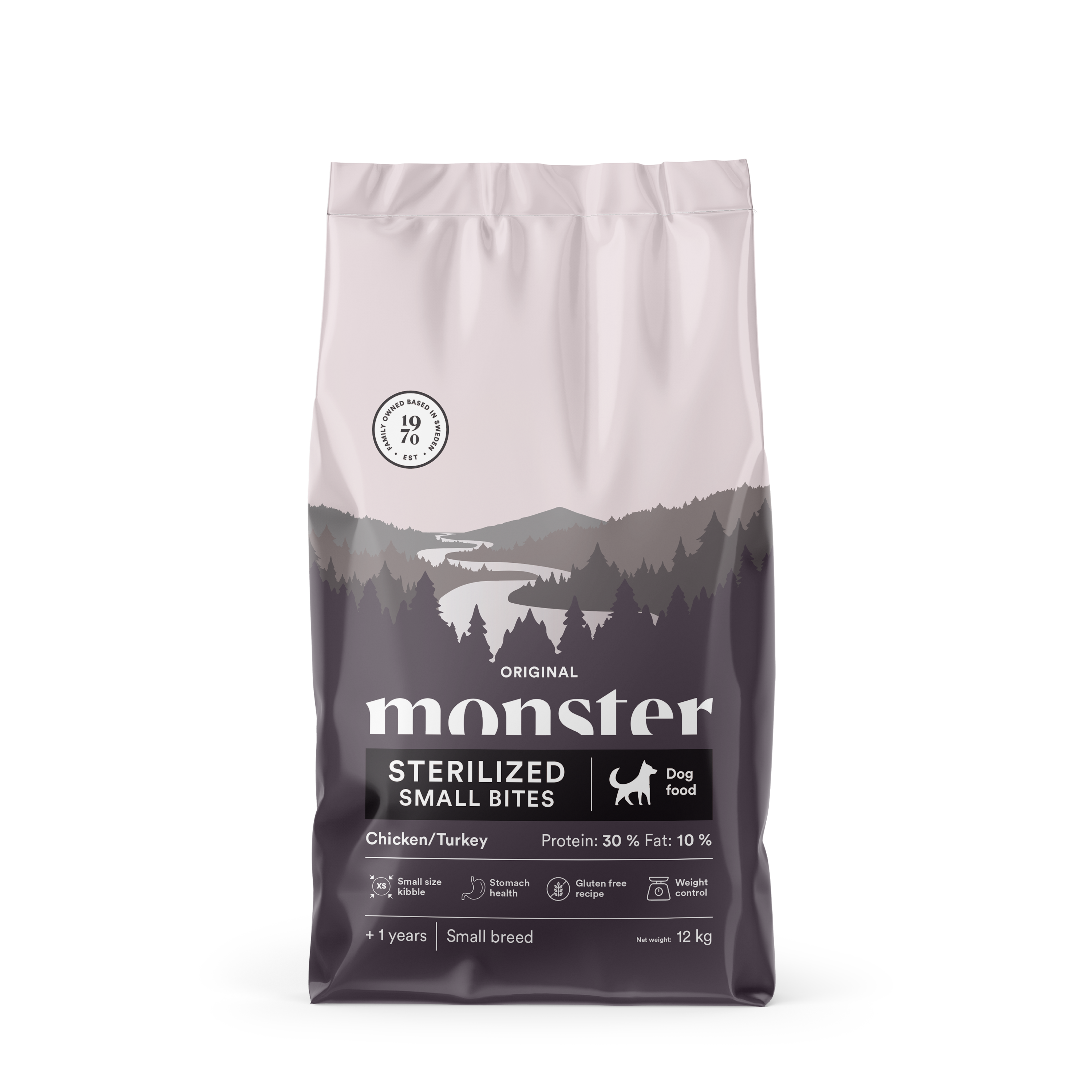 Monster Dog Orig. Sterilized Chick/Turk small bites 12 kg